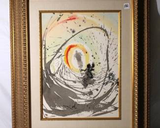 Salvador Dali " Mulier Amicta Sole" Original mixed media color lithograph printed on heavy rag apaper. Size: 349mm x 482mm. With COA
