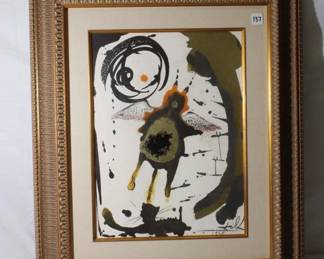 Salvador Dali " Createo Valatilum" Original Mixed Media color lithograoh printed on heavy rag paper, Signed and dated 1964on the stone, size: 349mm x 482mm