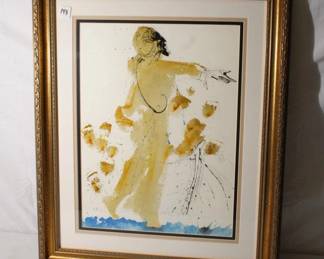 Salvador Dali, " When the waters saw you, O God, when the waters saw you, they were afraid; indeed, the deep trembled" Lithograph in colors on handmade paper, 1967- 1969, signed and dated, sheet size: 13 1/4 x 19 inches with COA