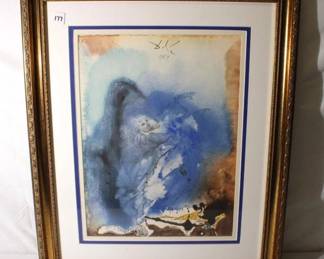 Salvador Dali, "God Created Life in the Seas and on the Land" Lithograph in colors on handmade paper, 1967- 1969, signed and dated, sheet size: 13 1/4 x 19 inches with COA