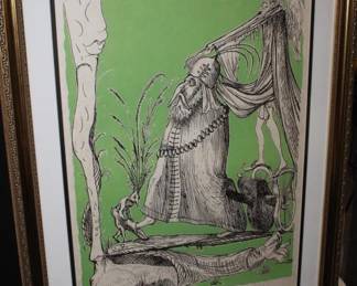 "Les Songes Drolatiques de Pantagruel" by Salvador Dali Original color lithograph on Japon Paper, Hand signed by the artist, Michler Lopsinger Reference Number 1422, Albert Field Reference Number 73-7K, Edition size Numbered 225 in a Edition of 250, Sh