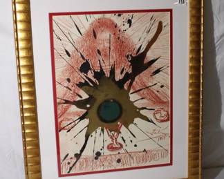 Salvador Dali "Blood for our Sins" Lithograph in colors on handmade paper,1967 - 1969, sheet size: 13.75 x 19 inches, signed and dated, with COA