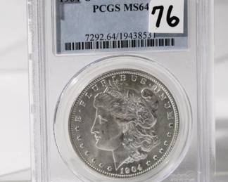 1904 O Morgan Silver Dollar graded MS64 by PCGS