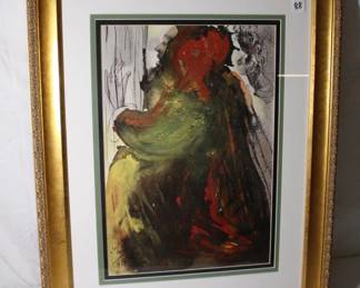 Salvador Dali " And David lamented with this lamentation over Saul and over Jonathan his son" Lithograph in colors on handmade paper, 1967-1969, signed and dated, sheet size: 13 1/4 x 19 in with COA