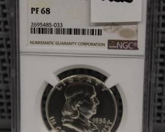 1956 Type One Franklin Half Dollar NGC graded PF 68