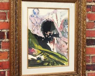 Salvador Dali (1904 - 1989) "Iudith Abscidit Caput Holoferni" First State First Printing, 1964, Published by Rizzoli Editions in Milan Italy. Scarce, Original mixed media color lithograph printed on heavy rag paper, size 349mm x 482mm w/ COA