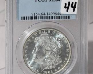 1884 O Morgan Silver Dollar graded MS64 by PCGS