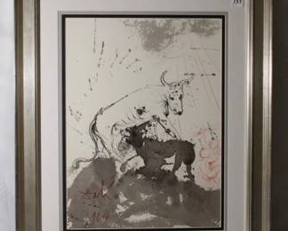 Salvador Dali " The cow and the bear shall feed; their young ones shall lie down together; and the lion shall eat straw like the ox. And the sucking child shall play on the hole of the asp" Lithograph in colors on handmade paper, 1967- 1969, signed and