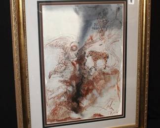 "Daniel Vision - "Ecce autem hircus caprarum veniebat ab occidente super faciem totius terrae et non tangebat terram." ("Behold, a he-goat came from the west on the face of the whole earth, and touched not the ground..." - Daniel 8 by Salvador Dali