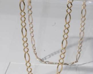 14kt yellow gold figaro Italian Necklace 24" long 17 grams total weight