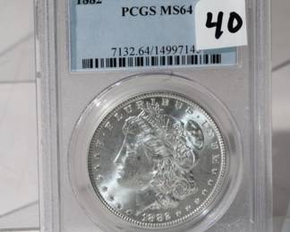 1882 Morgan Silver Dollar graded MS64 by PCGS