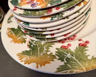 Crate Barrel Bizzirri Luncheon Set, Platter, Bowl, Italy
