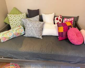 Behind all the Decorative Pillows, Antique Cast Iron Day Bed!