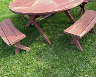 Outdoors! Redwood Picnic Table/Bench's