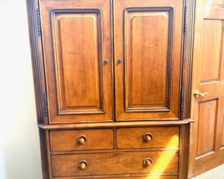 Stanley Furniture armoire, dresser with mirror + nightstands