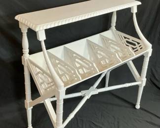  08 White Wooden Magazine Holder