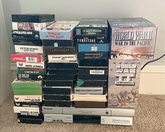 VHS Player And Tapes