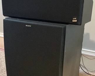 Sony Subwoofer And Polk Speaker 