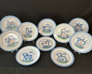 M.A.Hadley Pottery Dinner Plates