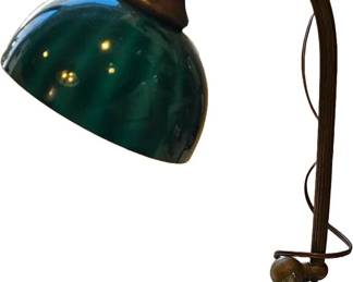 Rare Emeralite desk lamp. Shade is signed and in very good condition.