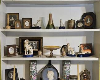 Lots of wonderful antique smalls, including several pieces of art glass by Tiffany Studios, New York.