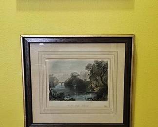 19th century framed and matted lithographs.