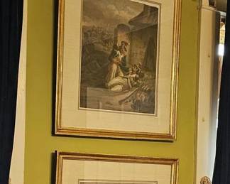 Collection of Revolutionary War British Officer Major Andre early 19th century hand-colored lithographs.