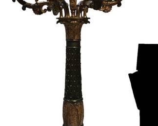 Elegant Pair of Antique 19th Century French Empire Gilt Bronze Candelabras. 