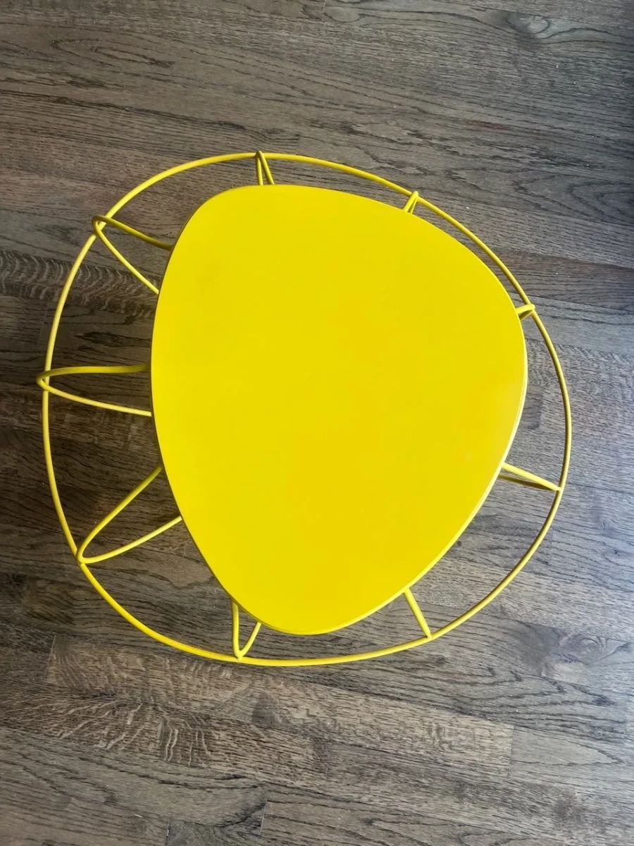Roche Bobois Yellow Wire Occasional Table