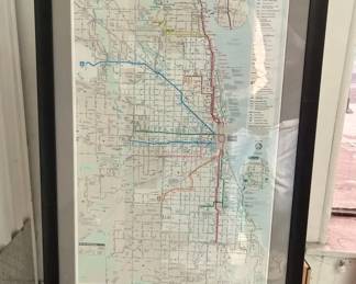 Framed Chicago Transit Map  Unframed London Neighborhood Print