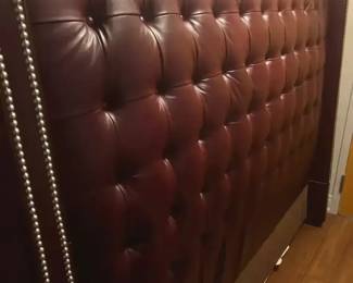 Mitchell Gold  Bob Williams Aubergine Leather Headboard Cal King