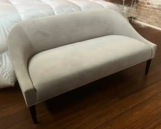 Mitchell Gold  Bob Williams Gray Velvet Settee