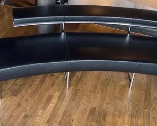 Luminaire Eileen Gray, Monte Carlo Leather  Chrome Curved Sofa