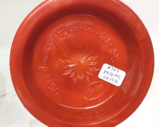 1976 FENTON BICENTENNIAL EAGLE PATRIOTIC RED SLAG GLASS FIGURINE WITH CAST BLACK STAND