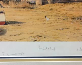 WW2 BY ROBERT TAYLOR, ACES ON THE WESTERN FRONT SIGNED #889/1250, LIMITED PRINT DEPICTING GERMAN LUFTWAFFE Me109s OVER THE NORMANDY COASTLINE, 41in by 30in, FRAMED NO SHIPPING PICKUP ONLY