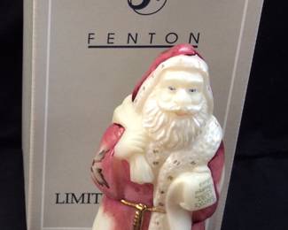 FENTON ART GLASS OLD WORLD SANTA 8in HAND PAINTED-LTD #631/3750