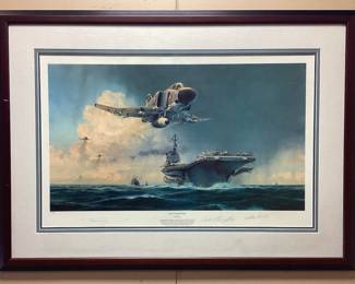 SIGNED FRAMED ROBERT TAYLOR PHANTOM SHOWTIME ART THIS PRINT FEATURES THE SIGNATURES OF THE ARTIST ROBERT TAYLOR AND Lt. RANDY â€˜DUKEâ€™ CUNNINGHAM AND Lt.(jg) WILLIE â€˜IRISHâ€™ DRISCOLL. DUKE AND WILLIE WERE THE U.S. NAVY ACES OF WAR DURING VIETNAM WAR. LIMITED EDITION 315/800. 39x28 NO SHIPPING PICKUP ONLY