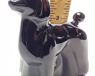 1995 BACCARAT BLACK CRYSTAL POODLE DOG FIGURINE, 5in H