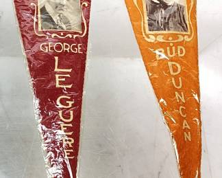EARLY 1900s SILENT FILM MINI FELT PENNANTS, METRO STAR GEORGE LE GUERE & BUD DUNCAN