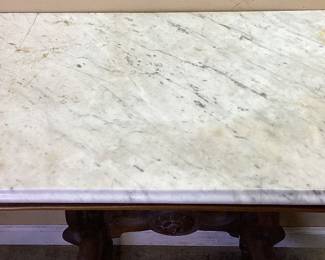  ANTIQUE EASTLAKE VICTORIAN MARBLE TOP SIDE TABLE NO SHIPPING PICKUP ONLY