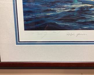 SIGNED FRAMED ROBERT TAYLOR LIMITED PRINT MISSION BEYOND DARKNESS 138/750. SIGNED BY ARTIST AND VETERANS. 40x28. No shipping pickup only