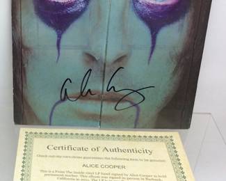 VTG. ALICE COOPER AUTOGRAPHED VINYL ALBUM, FROM THE INSIDE w HOW YA GONNA SEE ME NOW, COMES WITH CERTIFICATE OF AUTHENTICITY