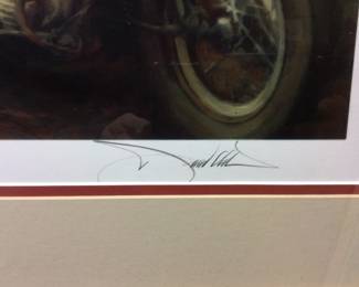 1998 ORIGINAL SERIGRAPH BY DAVID UHL SIGNED #299/300 CHANGE IN THE WEATHER, HARLEY DAVIDSON MOTORCYLES, 51in by 40in FRAMED WITH COA NO SHIPPING PICKUP ONLY