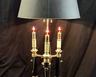 CHAPMAN BOUILLOTTE TRIPLE ARM SOLID BRASS LAMP THIS HIGHLY DESIRED 38 INCH VINTAGE LAMP FEATURES A 3 WAY SWITCH CONTROLLING THE LAMP AND CANDELABRAâ€™S TOGETHER OR SEPARATELY. NO SHIPPING PICKUP ONLY.