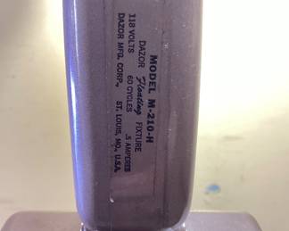 DAZOR FLOATING FIXTURE MAGNIFYING LAMP VINTAGE ADJUSTABLE METAL CONSTRUCTION WITH WHEELS. LIT BY 3 F6T5 FLUORESCENT BULBS. NO SHIPPING PICKUP ONLY