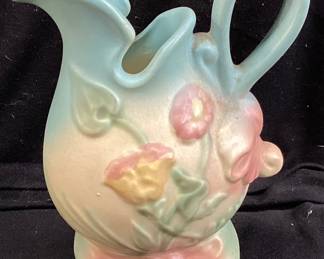 VTG. HULL POTTERY BOWKNOT EWER, 6in H