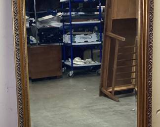 LARGE VTG. ORNATE GILT BEVEL EDGE MIRROR, NO SHIPPING PICKUP ONLY