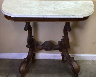  ANTIQUE EASTLAKE VICTORIAN MARBLE TOP SIDE TABLE NO SHIPPING PICKUP ONLY