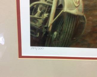 1998 ORIGINAL SERIGRAPH BY DAVID UHL SIGNED #299/300 CHANGE IN THE WEATHER, HARLEY DAVIDSON MOTORCYLES, 51in by 40in FRAMED WITH COA NO SHIPPING PICKUP ONLY