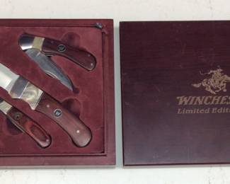 2008 WINCHESTER LTD. EDITION POCKETKNIFE SET w DISPLAY CASE